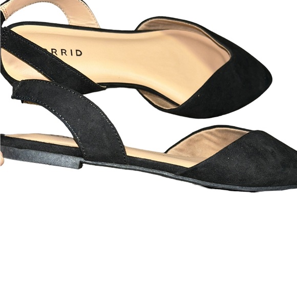 Torrid black V-Cut Slingback Flats size 8.5 wide width faux suede - Picture 3 of 5